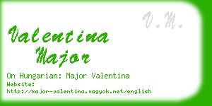 valentina major business card